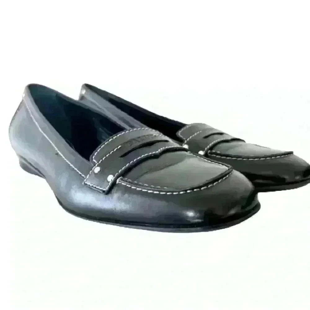 BALLY BLACK LEATHER LOAFERS SIZE 39